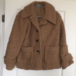 Brand new Free people brown thick fuzzy jacket